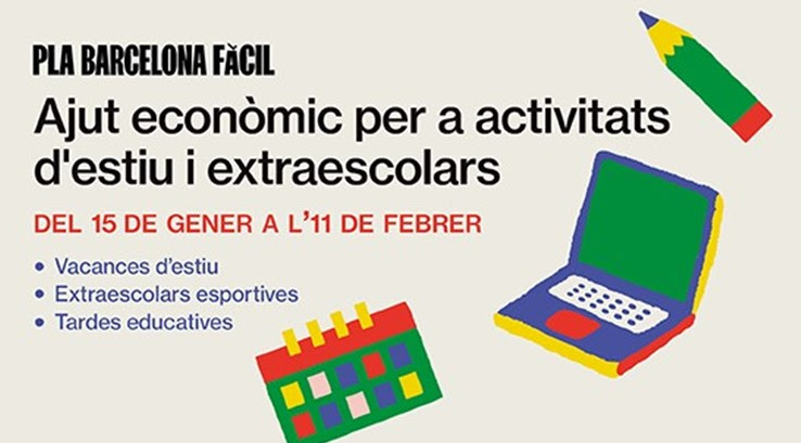 Ajut econòmic per activitats d’estiu i extraescolars: Ajuntament de Barcelona